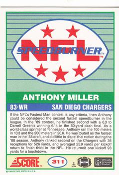 1989 Score #311 Anthony Miller Back