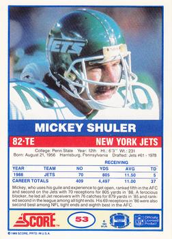1989 Score #53 Mickey Shuler Back