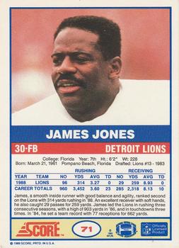 1989 Score #71 James Jones Back