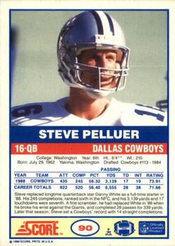 1989 Score #90 Steve Pelluer Back