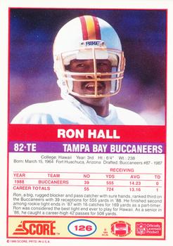 1989 Score #126 Ron Hall Back