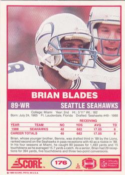 1989 Score #176 Brian Blades Back
