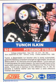 1989 Score #89 Tunch Ilkin Back