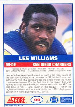 1989 Score #99 Lee Williams Back