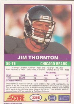 1989 Score Supplemental #336S James Thornton  Back