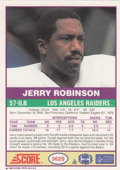 1989 Score Supplemental #362S Jerry Robinson  Back