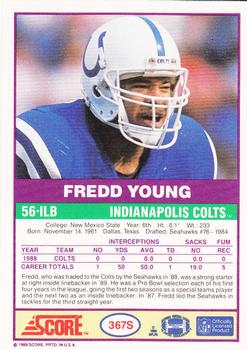 1989 Score Supplemental #367S Fredd Young  Back