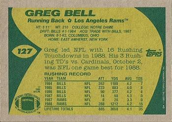 1989 Topps #127 Greg Bell Back