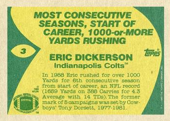 1989 Topps #3 Eric Dickerson Back