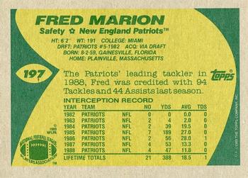 1989 Topps #197 Fred Marion Back