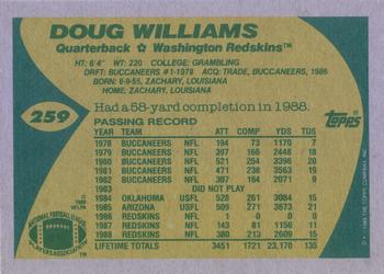 1989 Topps #259 Doug Williams Back