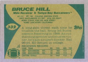 1989 Topps #332 Bruce Hill Back
