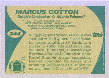 1989 Topps #344 Marcus Cotton Back