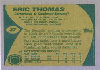 1989 Topps #37 Eric Thomas Back