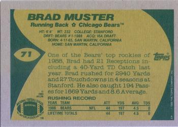 1989 Topps #71 Brad Muster Back