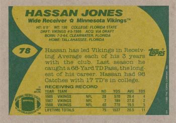 1989 Topps #78 Hassan Jones Back
