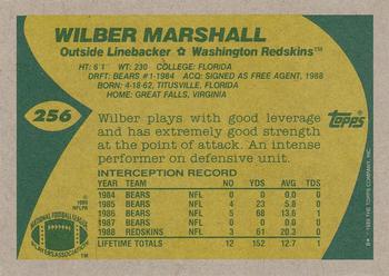 1989 Topps #256 Wilber Marshall Back