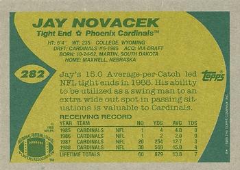 1989 Topps #282 Jay Novacek Back