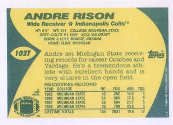 1989 Topps Traded #102T Andre Rison Back