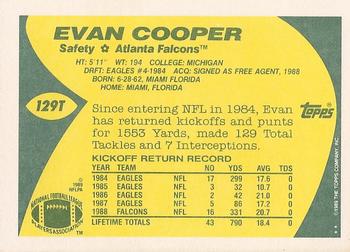 1989 Topps Traded #129T Evan Cooper Back