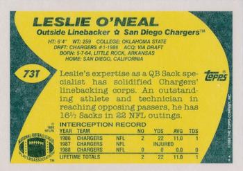 1989 Topps Traded #73T Leslie O'Neal Back