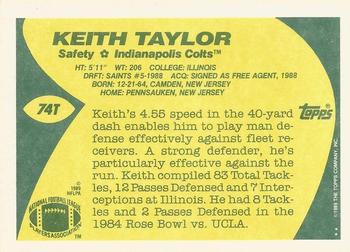 1989 Topps Traded #74T Keith Taylor Back