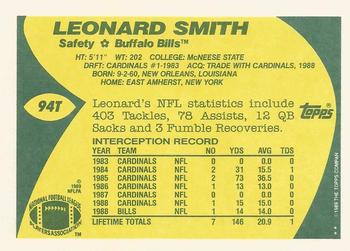 1989 Topps Traded #94T Leonard Smith Back