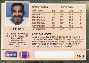 1990 Action Packed #162 Irving Fryar Back