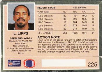 1990 Action Packed #225 Louis Lipps Back