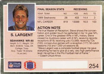 1990 Action Packed #254 Steve Largent Back