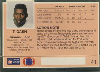 1990 Action Packed #41 Thane Gash Back