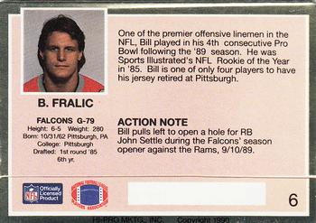 1990 Action Packed #6 Bill Fralic Back