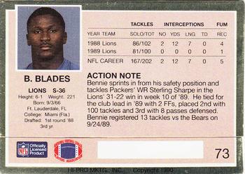1990 Action Packed #73 Bennie Blades Back