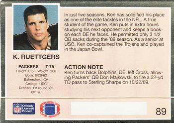 1990 Action Packed #89 Ken Ruettgers Back