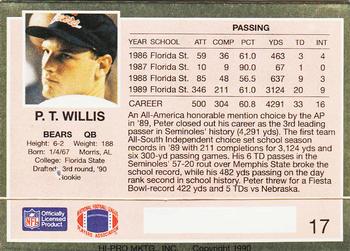 1990 Action Packed Rookie/Update #17 Peter Tom Willis Back