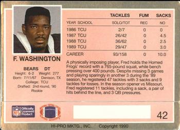 1990 Action Packed Rookie/Update #42 Fred Washington Back