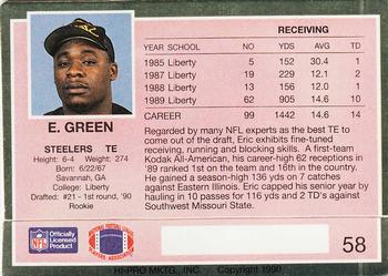 1990 Action Packed Rookie/Update #58 Eric Green Back