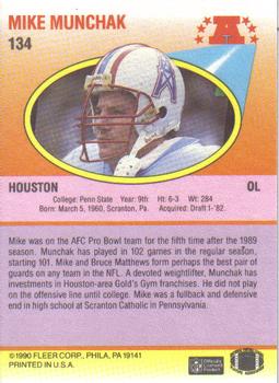 1990 Fleer #134 Mike Munchak Back