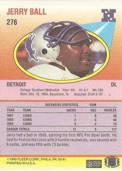 1990 Fleer #276 Jerry Ball Back
