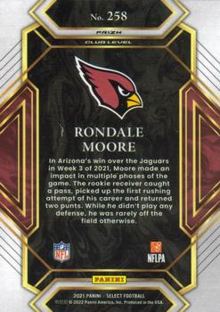 2021 Panini Select - Silver Prizm #258 Rondale Moore Back