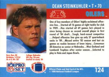 1990 Pro Set #124 Dean Steinkuhler Back
