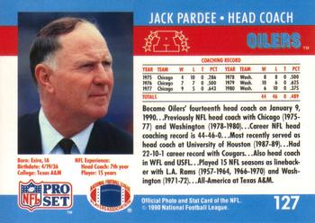 1990 Pro Set #127 Jack Pardee Back