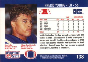 1990 Pro Set #138 Fredd Young Back
