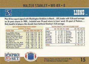 1990 Pro Set #15 Walter Stanley Back