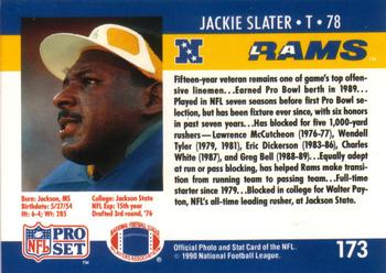 1990 Pro Set #173 Jackie Slater Back