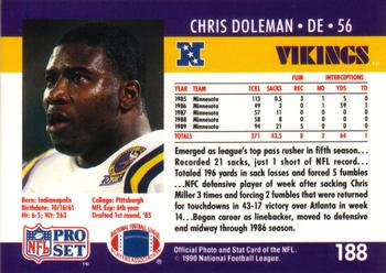 1990 Pro Set #188 Chris Doleman Back
