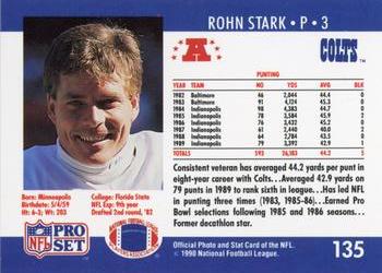 1990 Pro Set #135 Rohn Stark Back