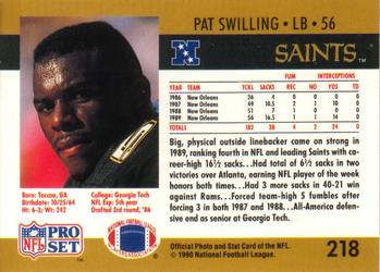 1990 Pro Set #218 Pat Swilling Back
