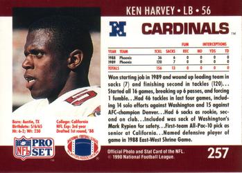 1990 Pro Set #257 Ken Harvey Back