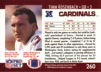 1990 Pro Set #260 Timm Rosenbach Back